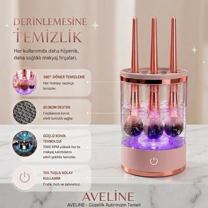 Aveline™ Elektrikli Makyaj Fırçası Yıkama & Kurutma Makinesi — USB Şarjlı, Otomatik