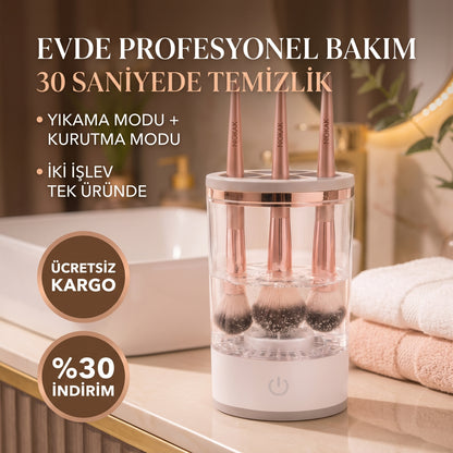 Aveline™ Elektrikli Makyaj Fırçası Yıkama & Kurutma Makinesi — USB Şarjlı, Otomatik