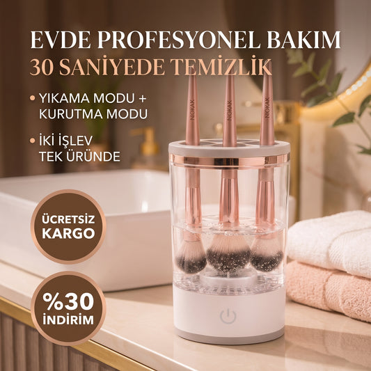 Aveline™ Elektrikli Makyaj Fırçası Yıkama & Kurutma Makinesi — USB Şarjlı, Otomatik
