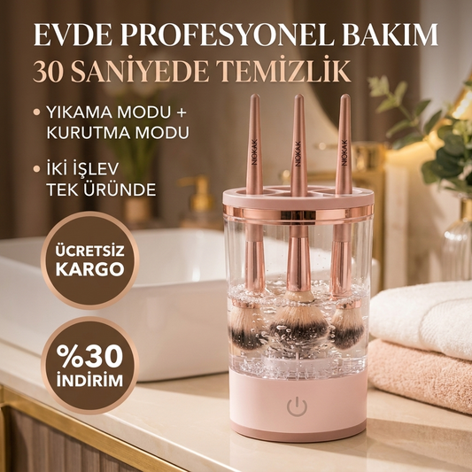 Aveline™ Elektrikli Makyaj Fırçası Yıkama & Kurutma Makinesi — USB Şarjlı, Otomatik